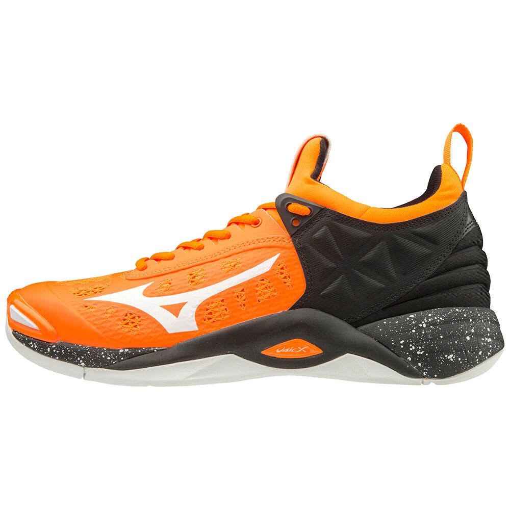 Sapatilhas Voleibol Mizuno WAVE MOMENTUM - Mulher - Laranja/Branco/Pretas - XHQBU8926